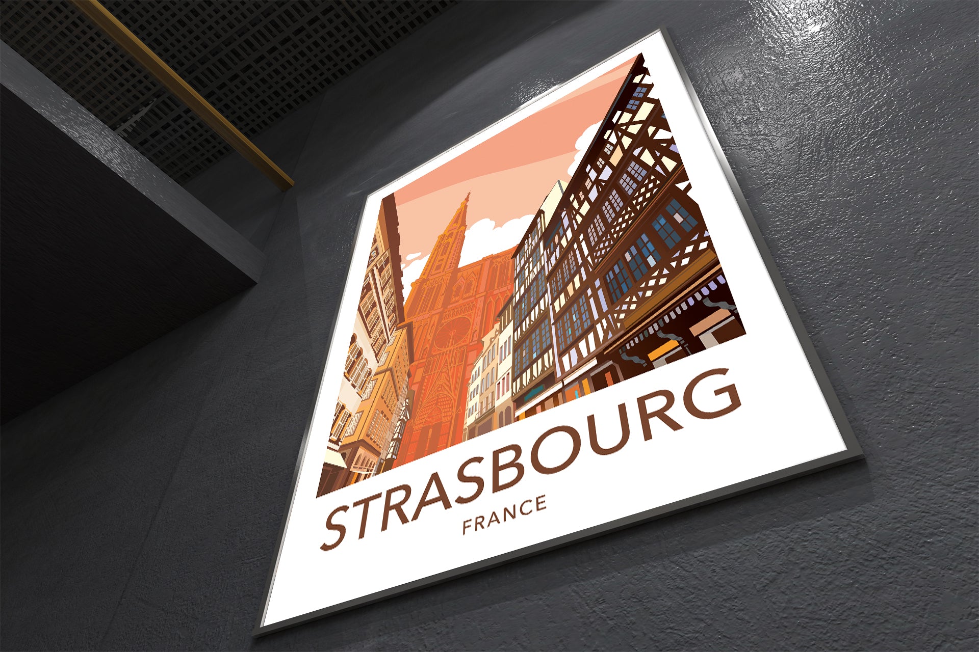 Strasbourg travel print – Cathedral France wall art second angle