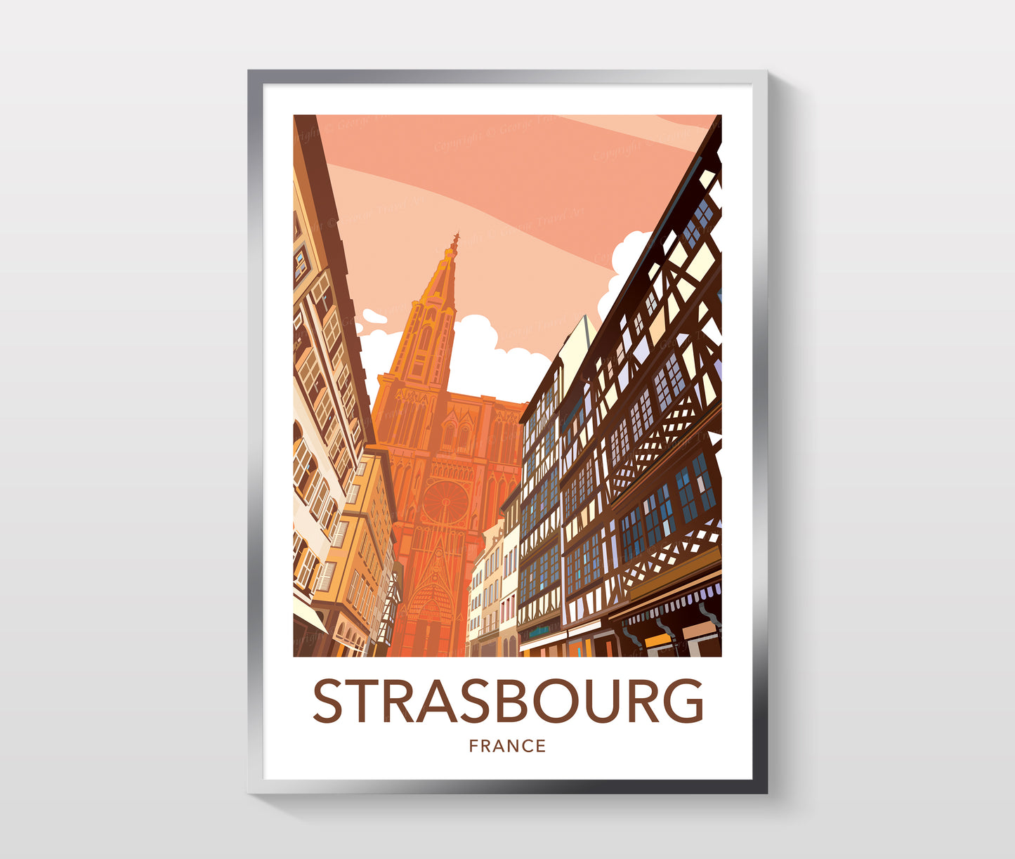 Strasbourg Cathedral France travel poster – wall art print final