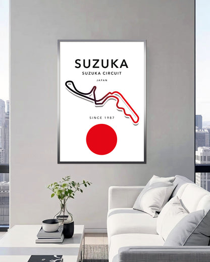 Suzuka Circuit Track Poster – Japanese F1 Wall Art