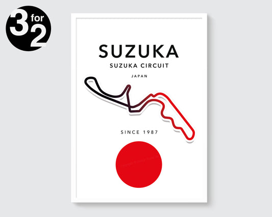 Suzuka Circuit F1 Poster / F1 Racing Track / Japanese Grand Prix