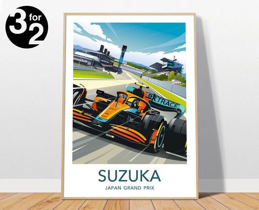 Suzuka F1 Print / McLaren Formula1 Poster / Japanese Grand Prix / Lando Norris