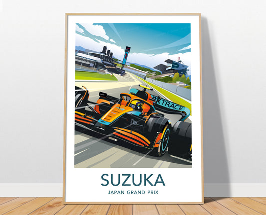 Suzuka F1 poster print – McLaren Lando Norris Japanese Grand Prix wall art