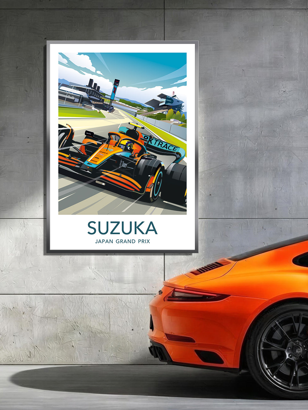Suzuka F1 poster – McLaren Lando Norris wall art third angle