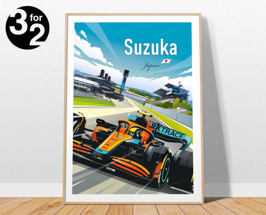 Suzuka F1 Poster / McLaren Formula1 Print / Japanese Grand Prix