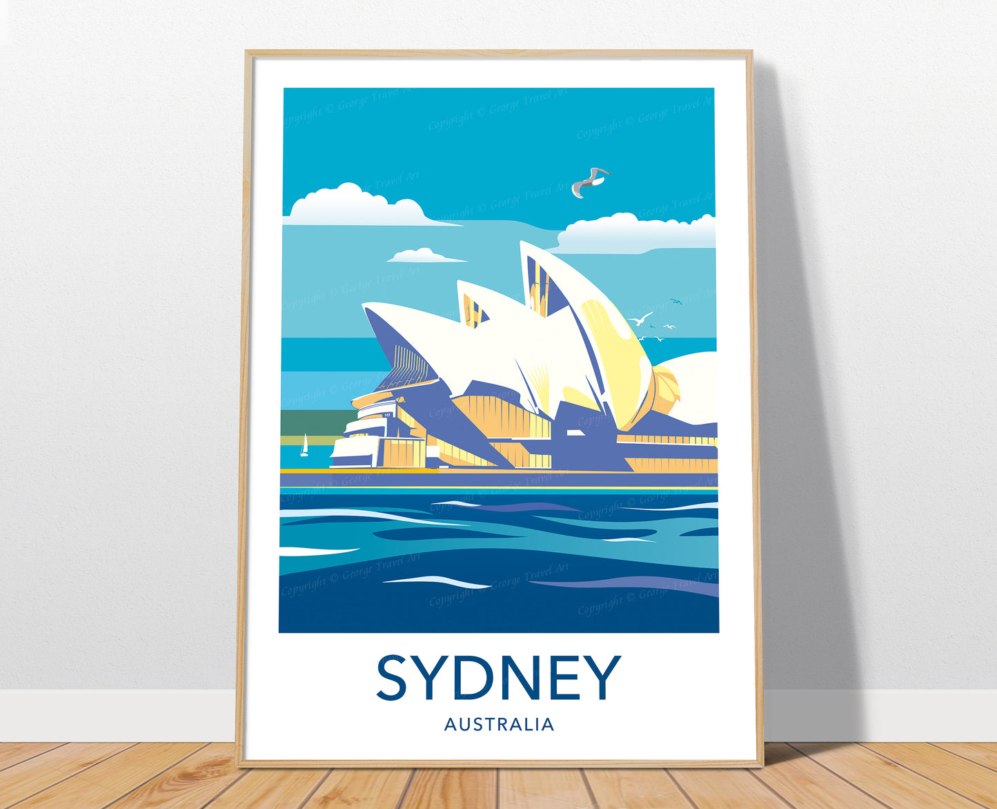 Sydney travel poster print – Opera House Australia wall art
