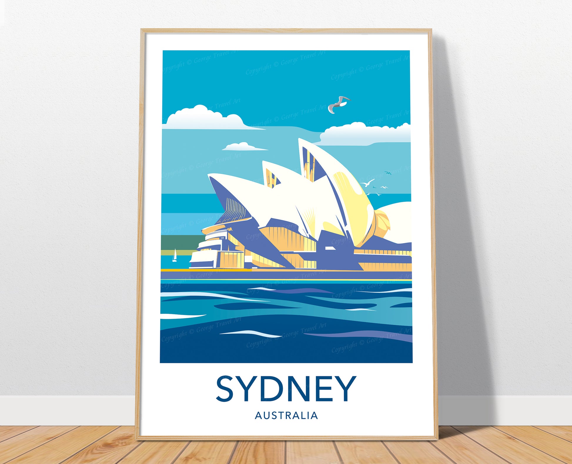 Sydney travel poster print – Opera House Australia wall art