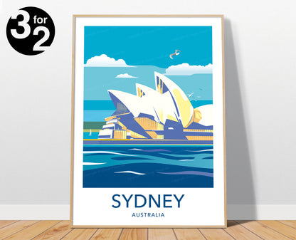 Sydney Travel Poster / Sydney Australia Travel Print /Sydney Opera Print