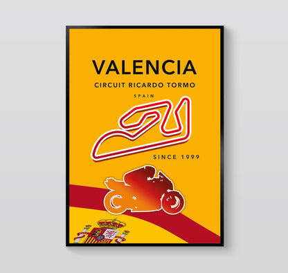 Valencia MotoGP poster print – Spain circuit wall art