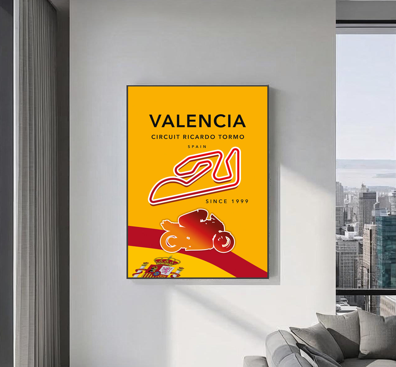 Valencia MotoGP poster – Spain wall art detail