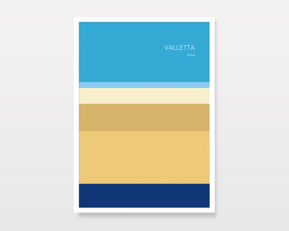 VALLETTA MALTA - Abstract Minimalist Travel Art Print