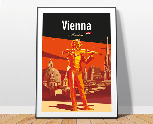 Vienna Strauss travel poster print – classical music wall art