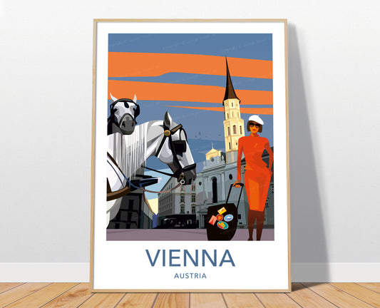 Vienna travel poster print – Austria wall art