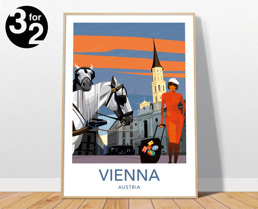 Vienna Travel Poster / Vienna Austria Travel Print