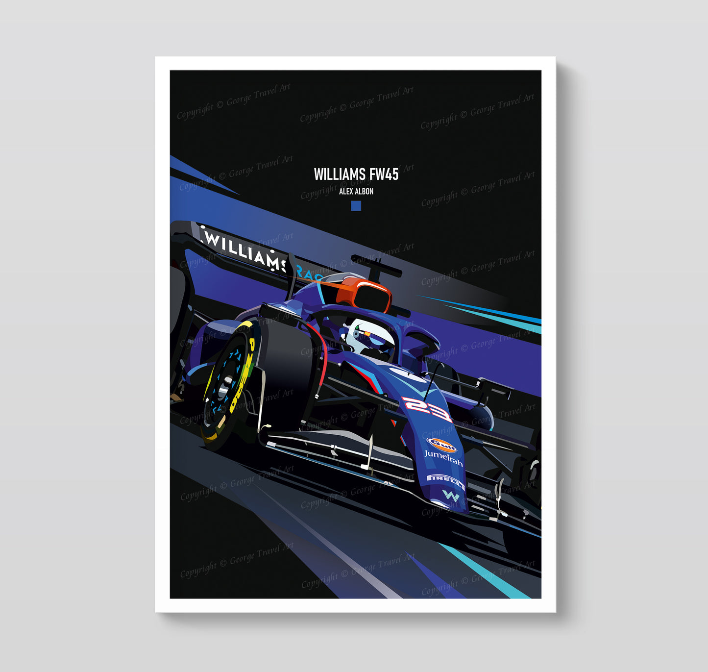 Williams FW45 Alex Albon race car poster – Formula 1 wall art print