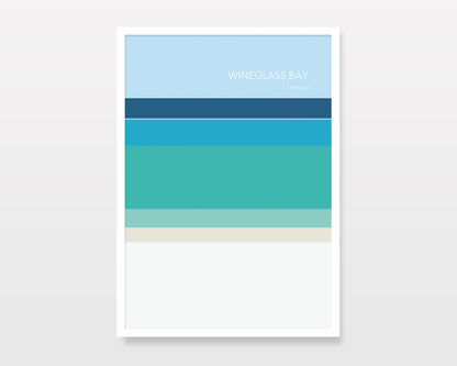 WINEGLASS BAY TASMANIA - Abstract Minimal Travel Art Print