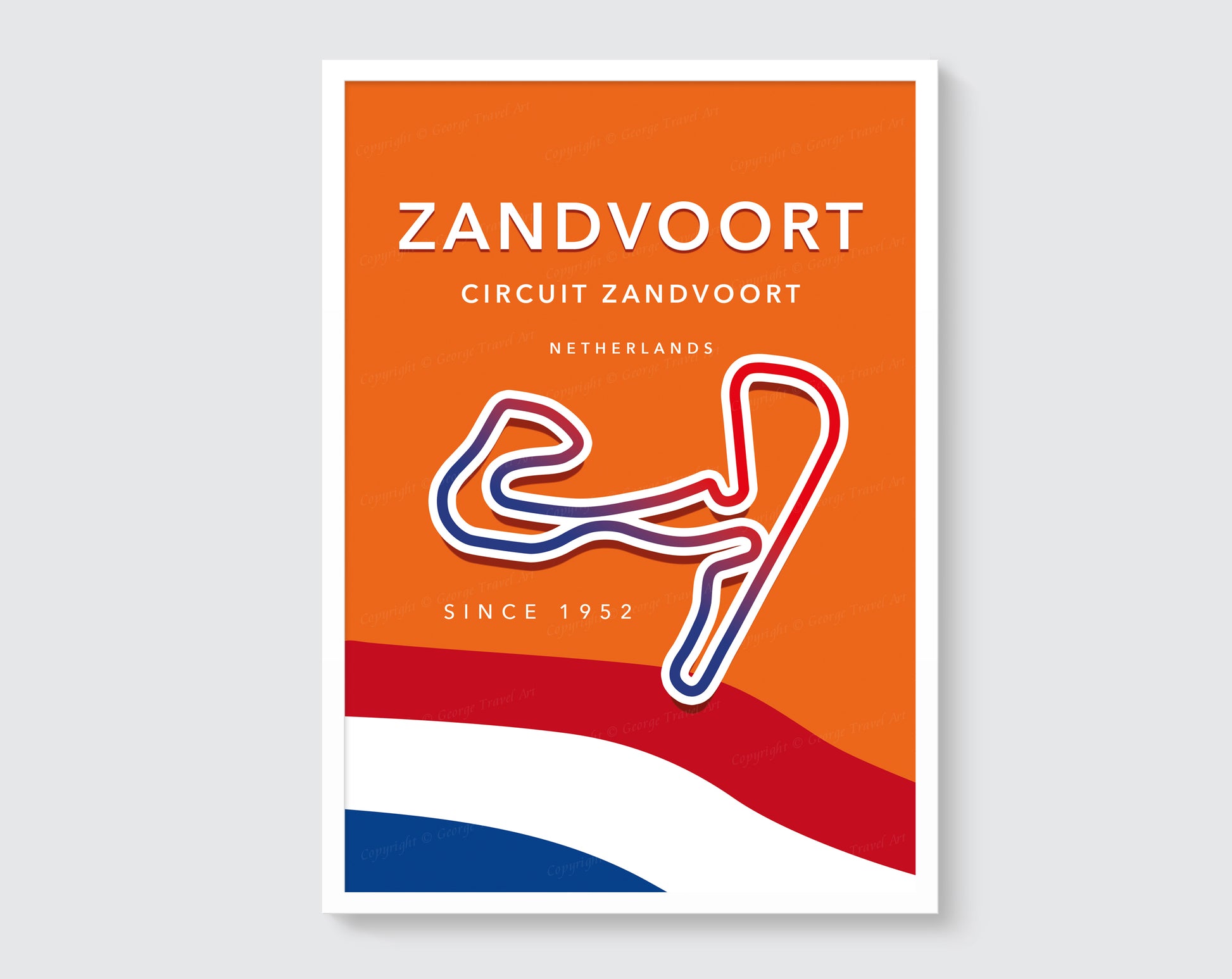 Zandvoort F1 circuit track map poster print – Dutch Grand Prix wall art
