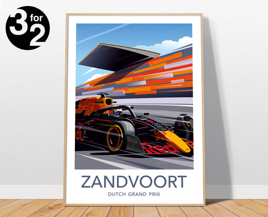 Zandvoort F1 Print / Formula1 Verstappen Print / Red Bull Wall Art / F1 Gift