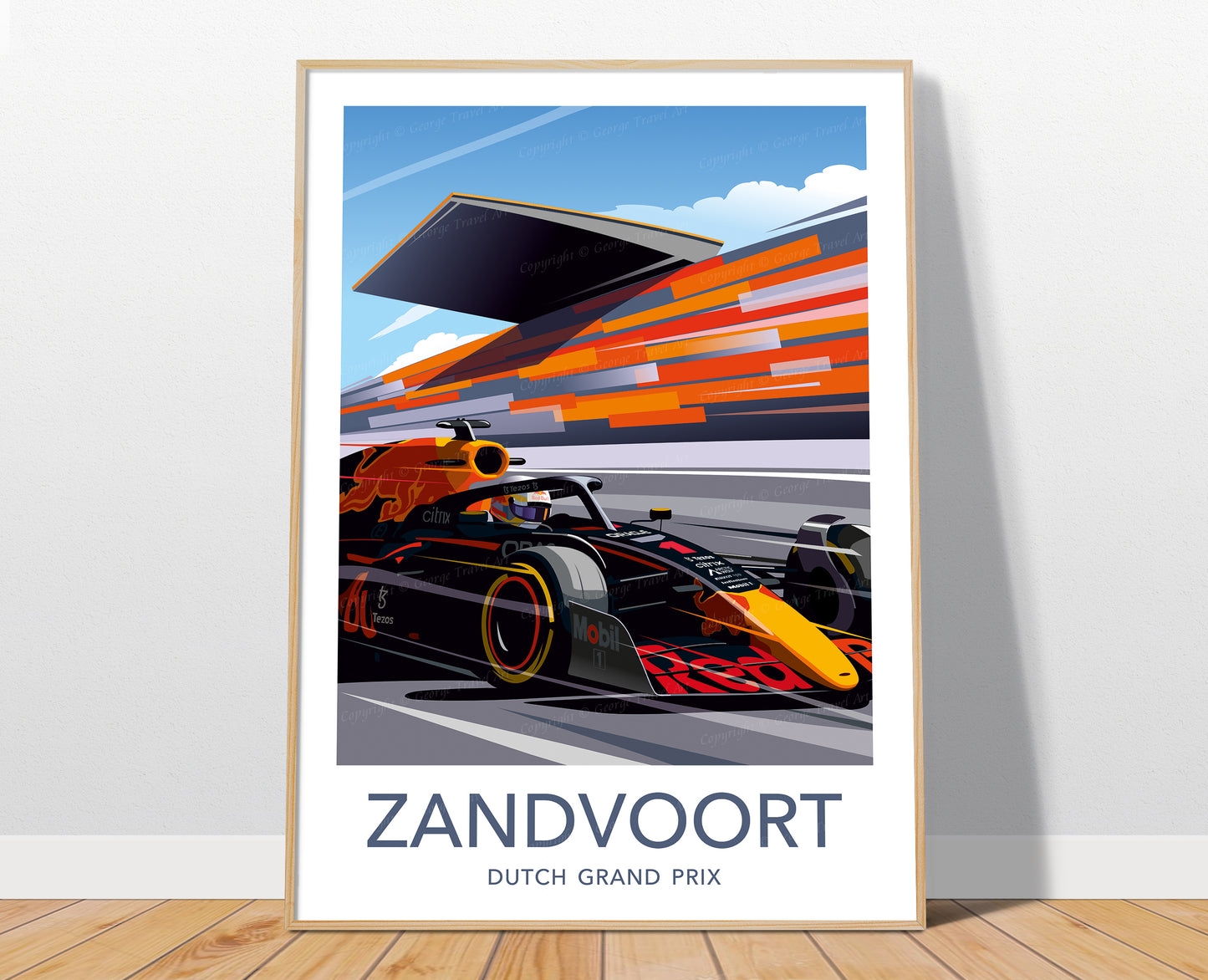 Zandvoort F1 poster print – Red Bull Verstappen Dutch Grand Prix wall art