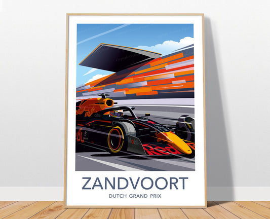 Zandvoort F1 poster print – Red Bull Verstappen Dutch Grand Prix wall art