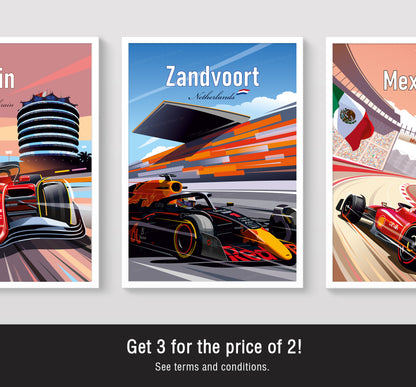 Zandvoort F1 Poster / Formula1 Verstappen Print / Red Bull Wall Art