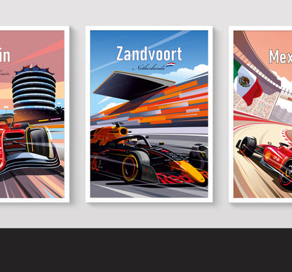 Zandvoort F1 poster – Red Bull wall art second angle