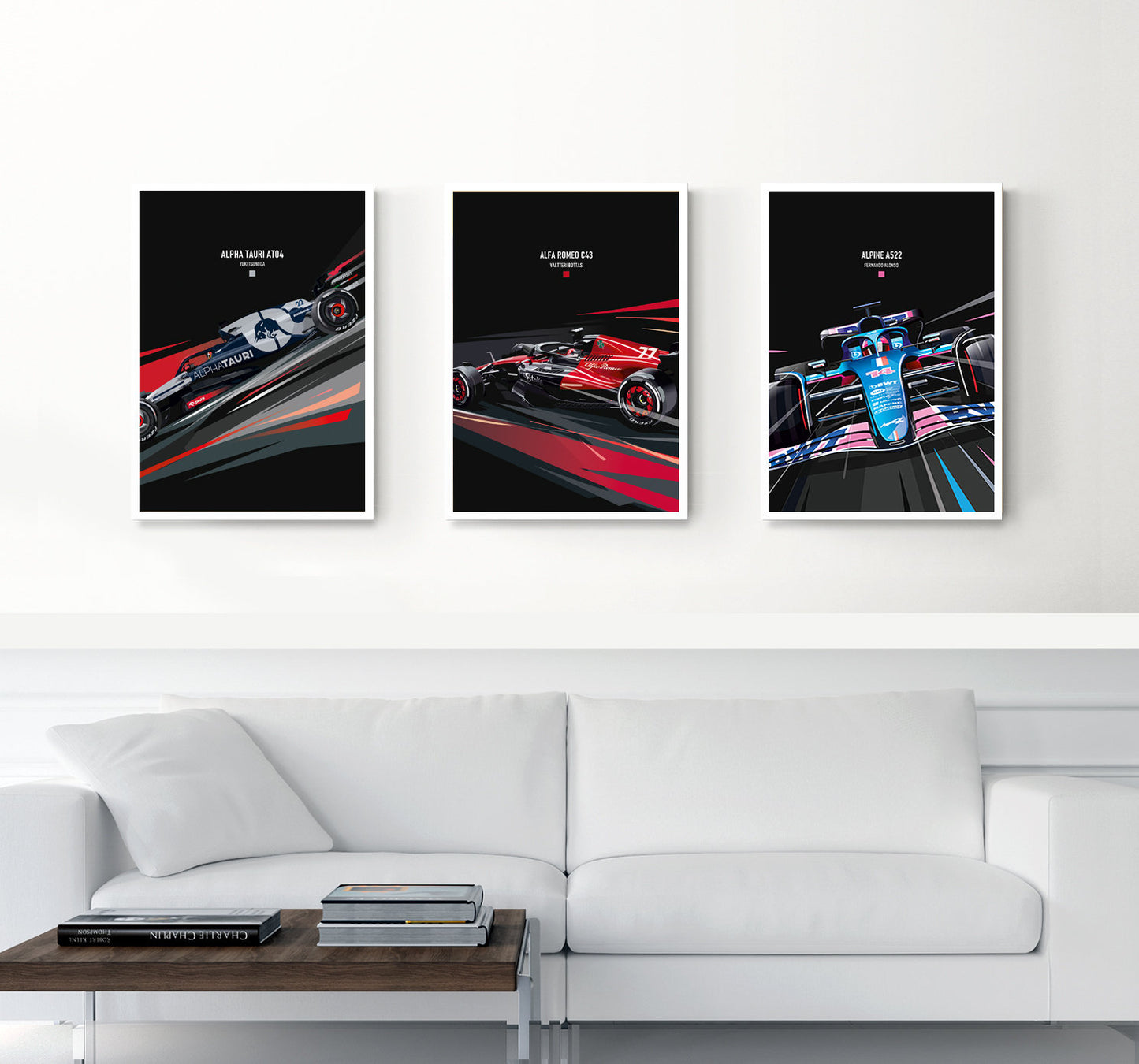 Alfa Romeo C43 Formula 1 race car poster featuring Bottas – motorsport wall art