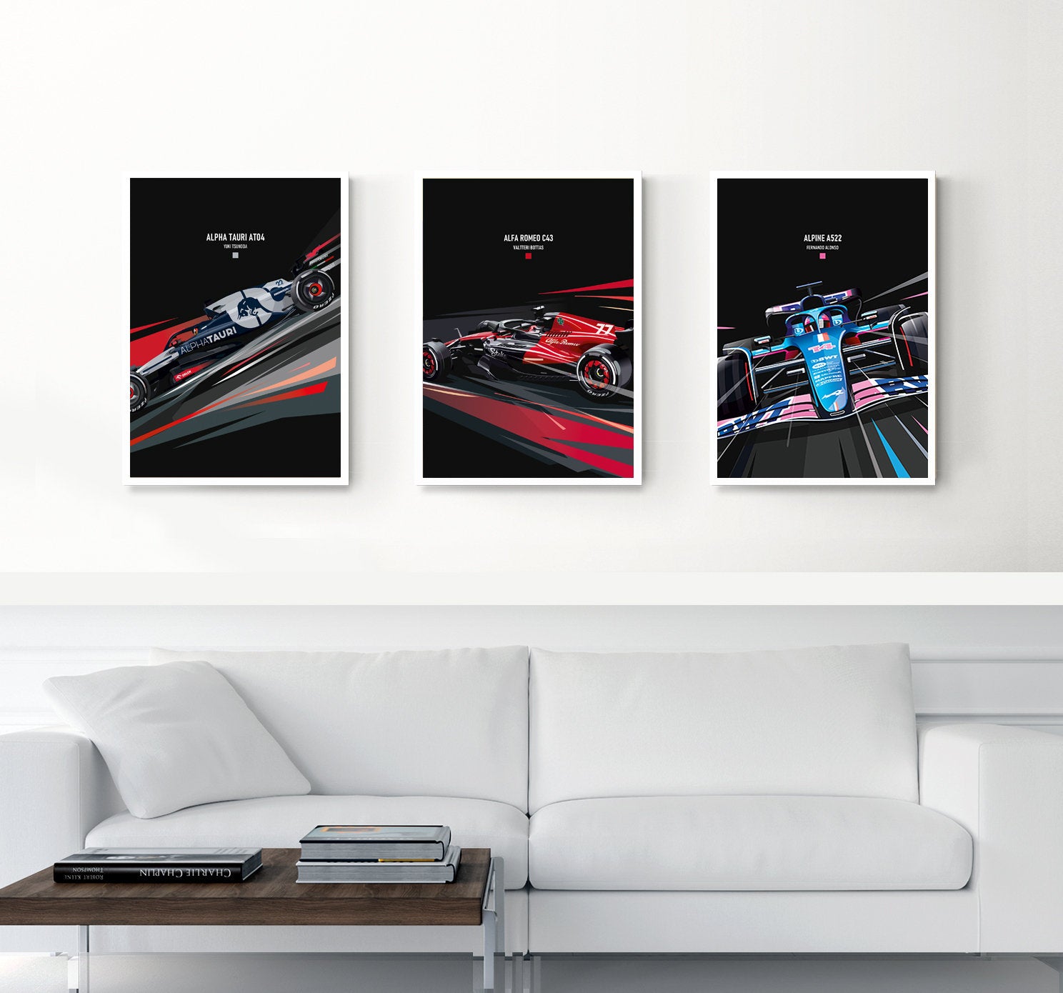 Alfa Romeo C43 Formula 1 race car poster featuring Bottas – motorsport wall art