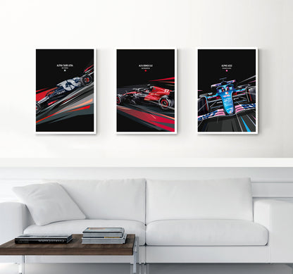 Alfa Romeo C43 Formula 1 race car poster featuring Bottas – motorsport wall art