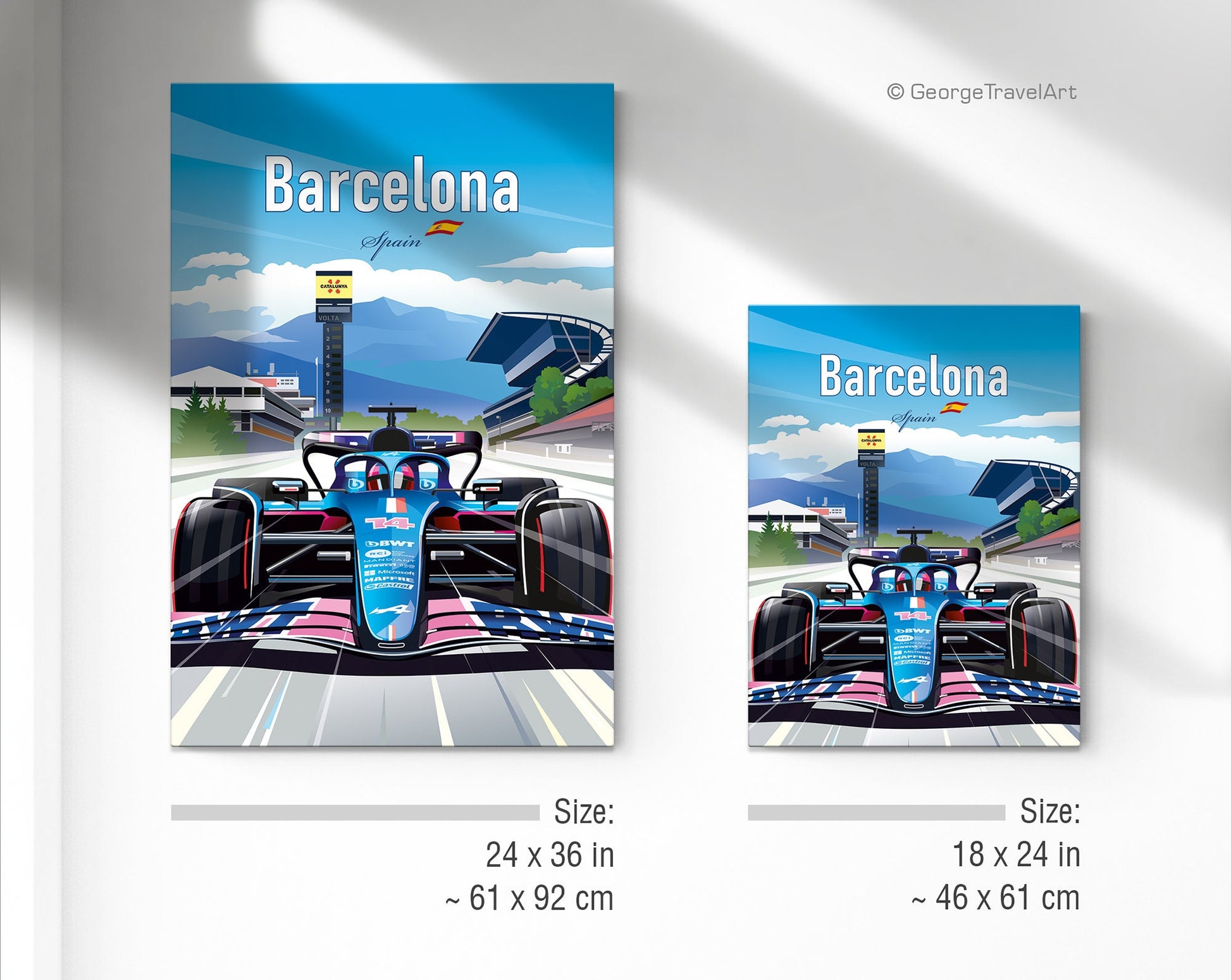 Barcelona Spanish GP F1 canvas – Alpine Formula 1 wall art