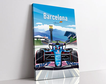Barcelona F1 canvas – Alpine Formula 1 wall art Spanish GP