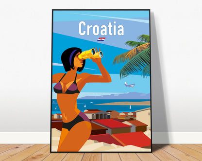 Croatia Travel Poster / Croatia Adriatic Sea Print