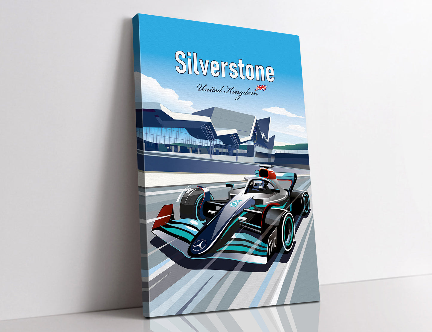 Silverstone F1 Canvas Print / Formula1 Hamilton Print / Mercedes Wall Art / F1 UK / F1 Gift