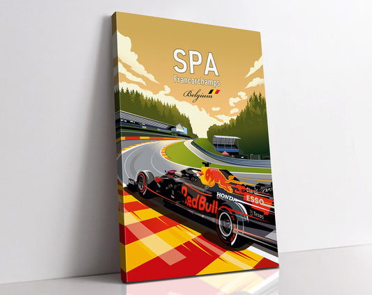 Spa-Francorchamps F1 Canvas Print / Red Bull F1 Wall Art / F1 Belgium/ F1 Gift