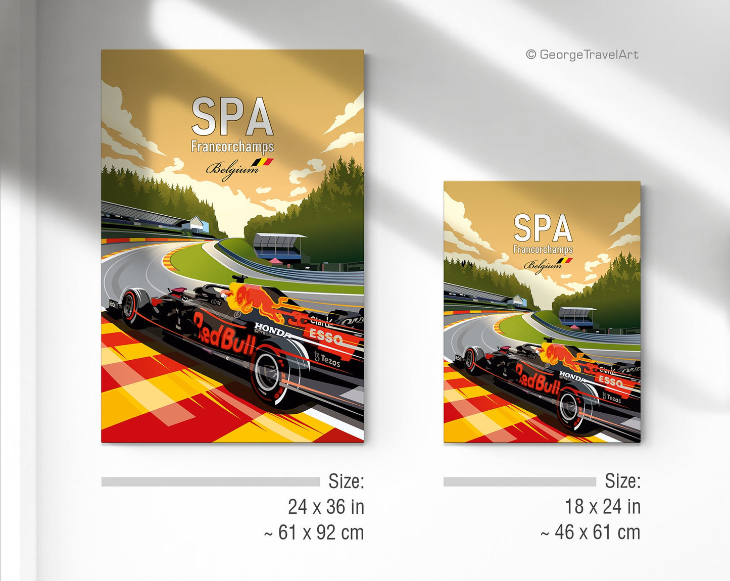 Spa-Francorchamps F1 Canvas Print / Red Bull F1 Wall Art / F1 Belgium/ F1 Gift