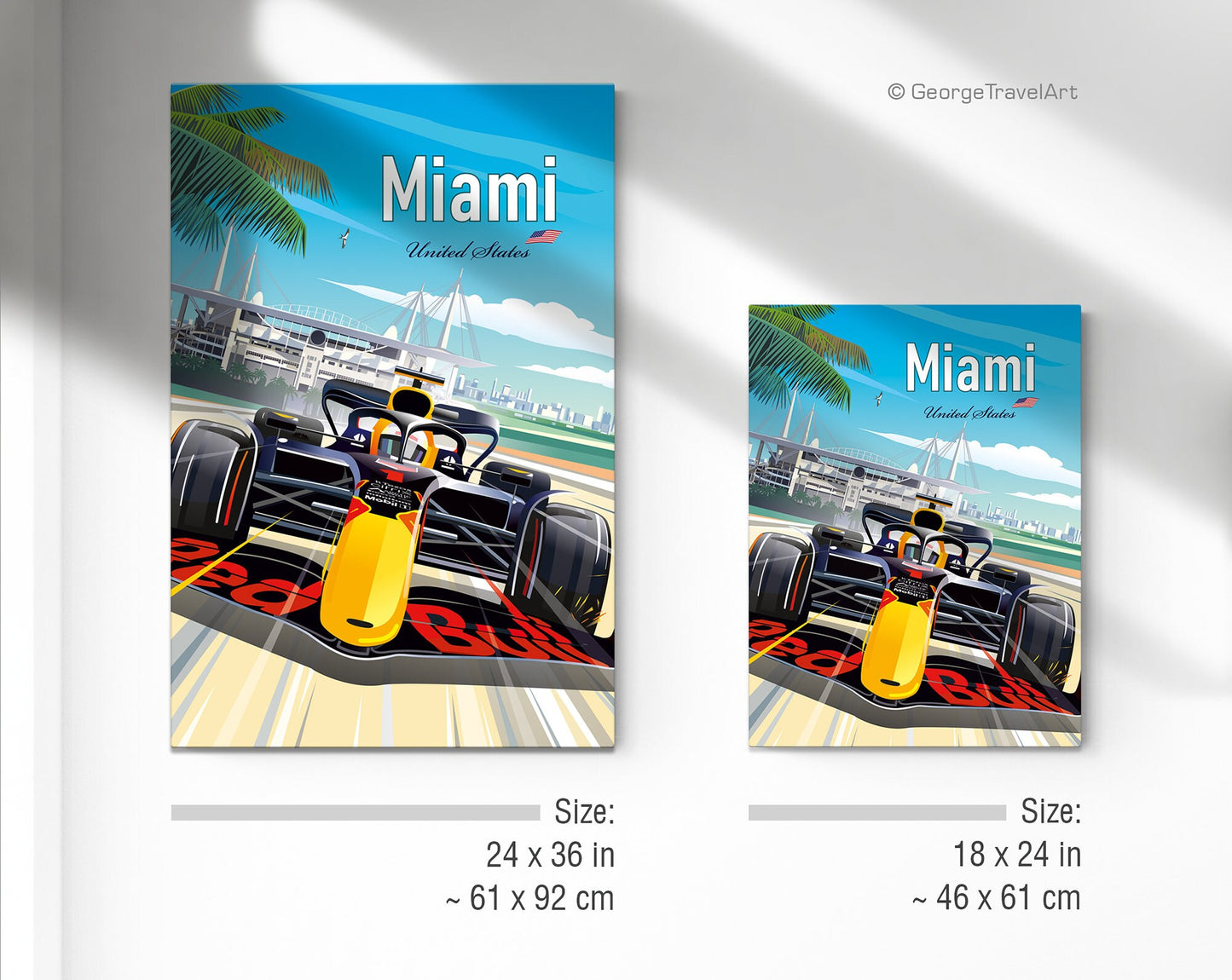 Miami Red Bull F1 Canvas Print / F1 Wall Art Gift / F1 Miami Circuit