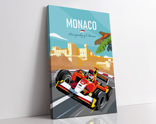 Monaco F1 Canvas Print / Formula-1 Vintage print / Wall Art / F1 Gift