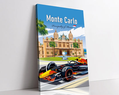 Monte Carlo F1 Canvas Print / Monaco Formula-1 Print / F1 Wall Art / F1 Gift