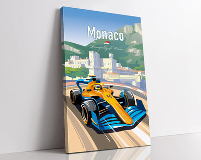 Monaco F1 Canvas Print / Formula-1 Print / F1 Wall Art / F1 Gift/ McLaren