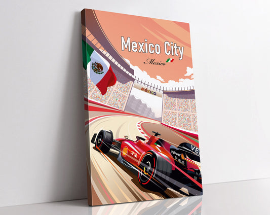 Mexico City F1 Canvas/Ferrari F1/Charles Leclerc/Mexican Grand Prix/F1 Gift