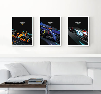 Williams FW45 poster / Alex Albon F1 Wall Art / Race Car F1 Print
