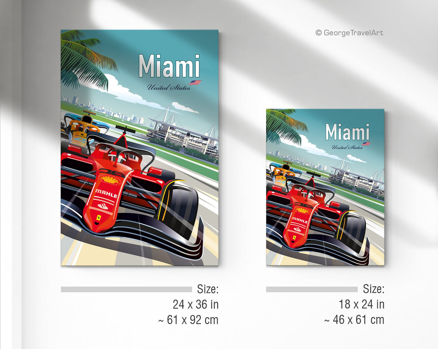 Miami Grand Prix F1 canvas – Ferrari Formula 1 wall art