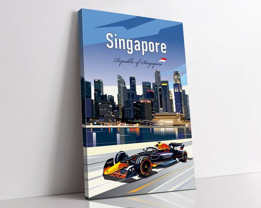 Singapore F1 canvas – Red Bull Formula 1 wall art Marina Bay