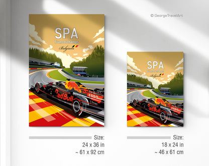 Spa F1 canvas – Red Bull Formula 1 wall art Belgian Grand Prix