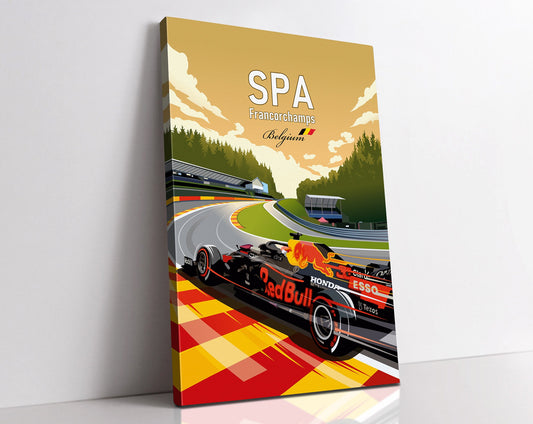 Spa-Francorchamps F1 canvas – Red Bull Formula 1 wall art Belgian GP